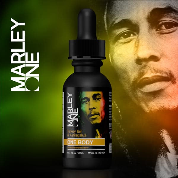 MARLEY ONE-MUSHROOM TINCTURES---ONE-BODY - TURKEY TAIL AND ASTRAGALUS